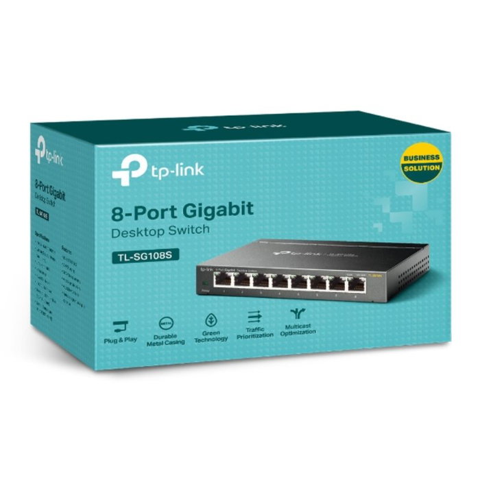 TP-Link TL-SG108S Switch de 8 Puertos Gigabit Ethernet Negro TP-Link TL-SG108S Switch de 8 Puertos Gigabit Ethernet Negro